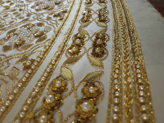 Ivory Queen Katherine Parr replica underskirt panel