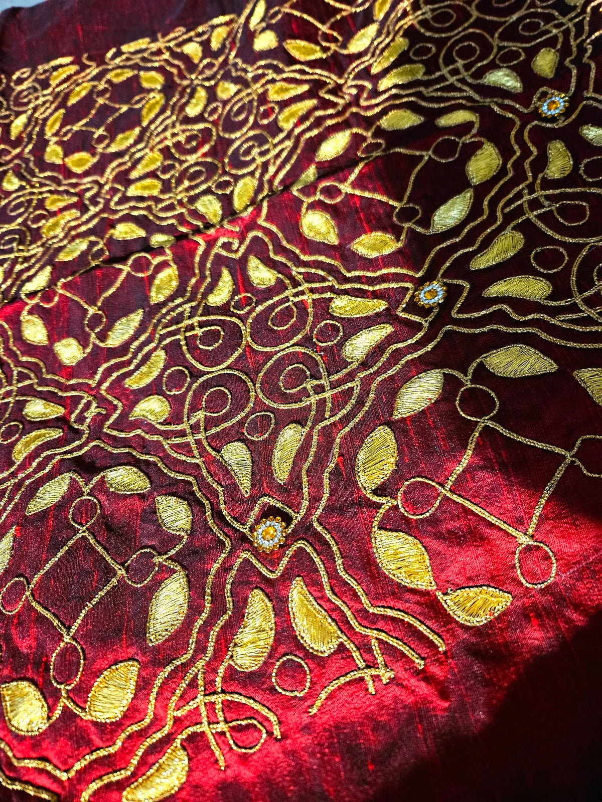Crimson Silk underskirt panel