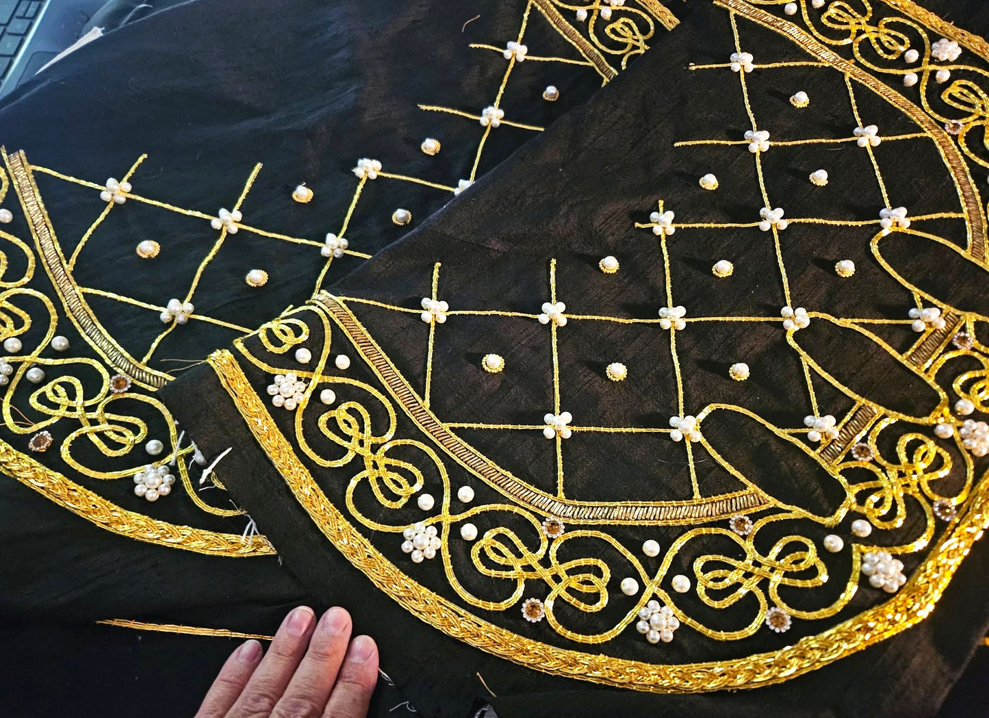 Black and Gold sleeve lowers for Queen Katherine Parr panel