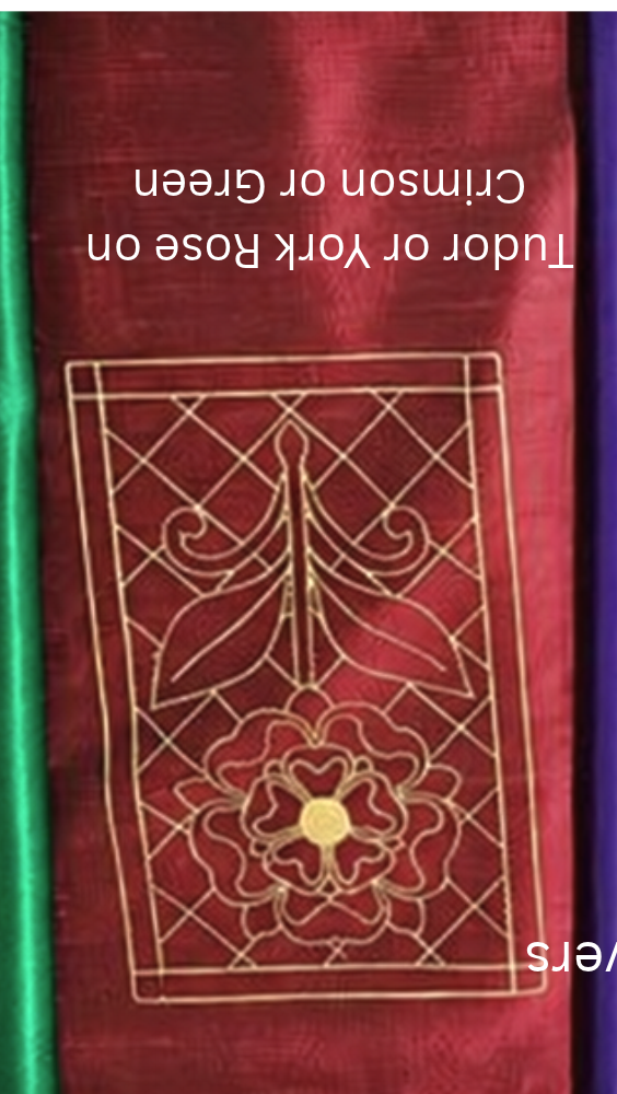 Tudor Rose Phone Cover Embroidery Kit on Crimson