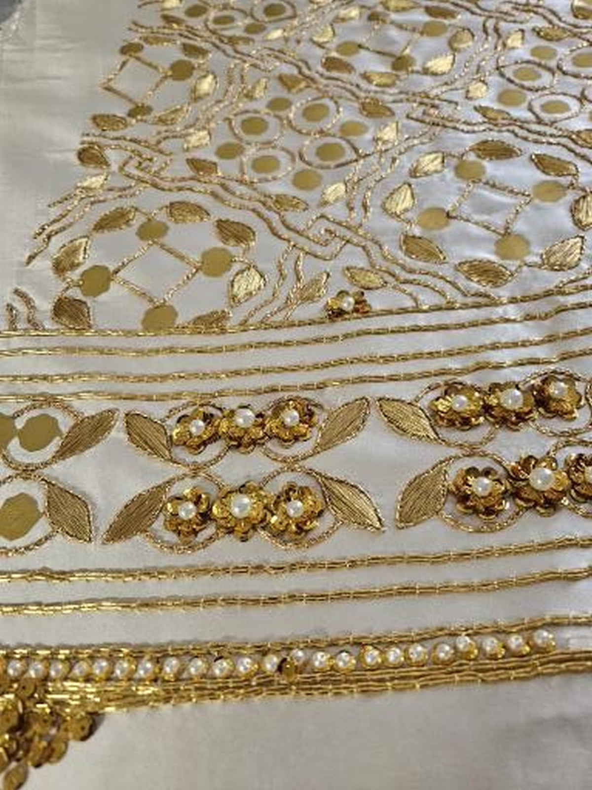 Ivory Queen Katherine Parr replica underskirt panel