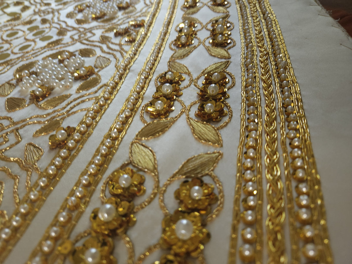 Ivory Queen Katherine Parr replica underskirt panel