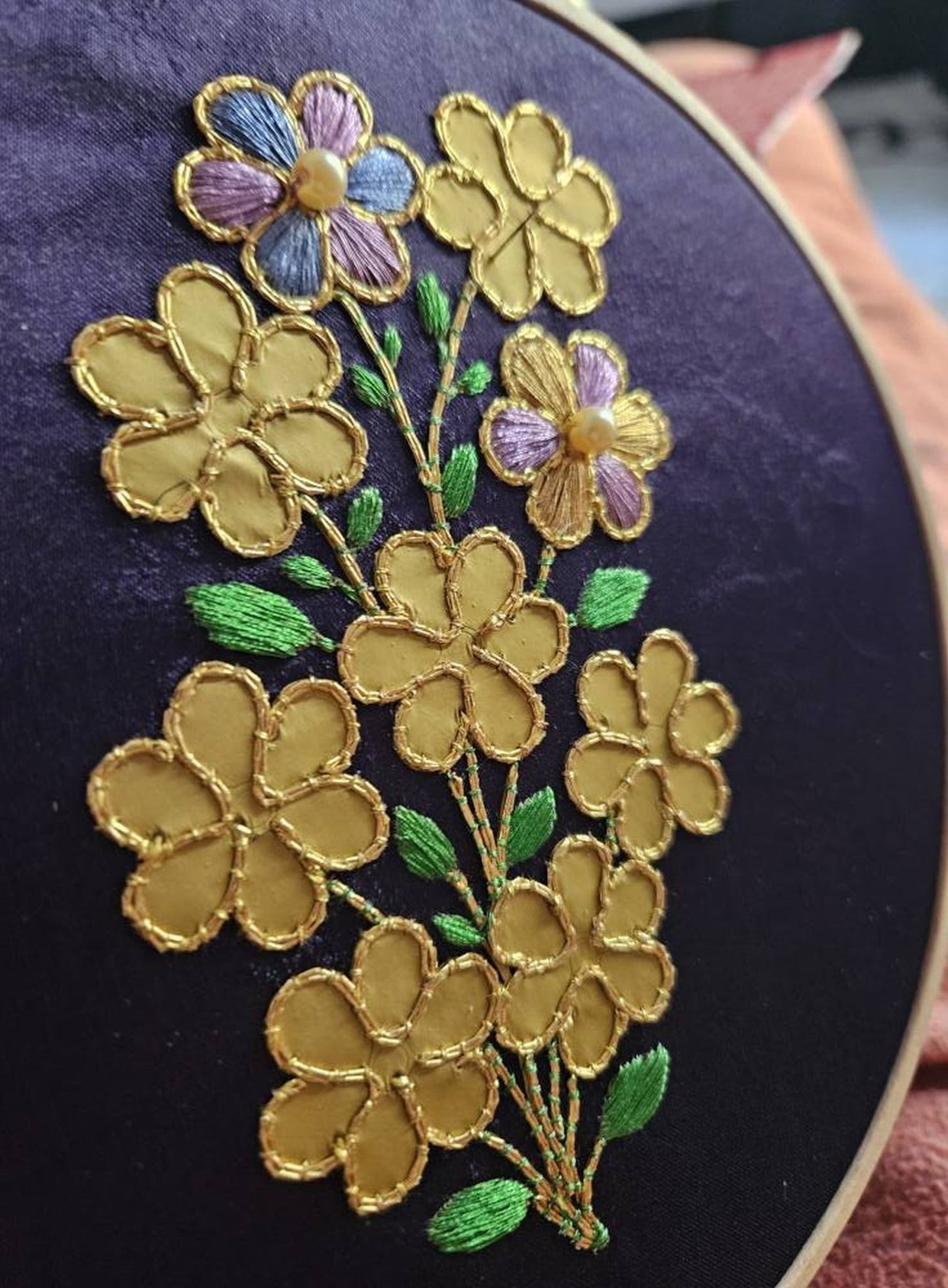 Polychrome Flower Cluster Rare Gold and Silverwork Embroidery Kit