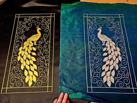 Peacock Embroidery Kit set of two