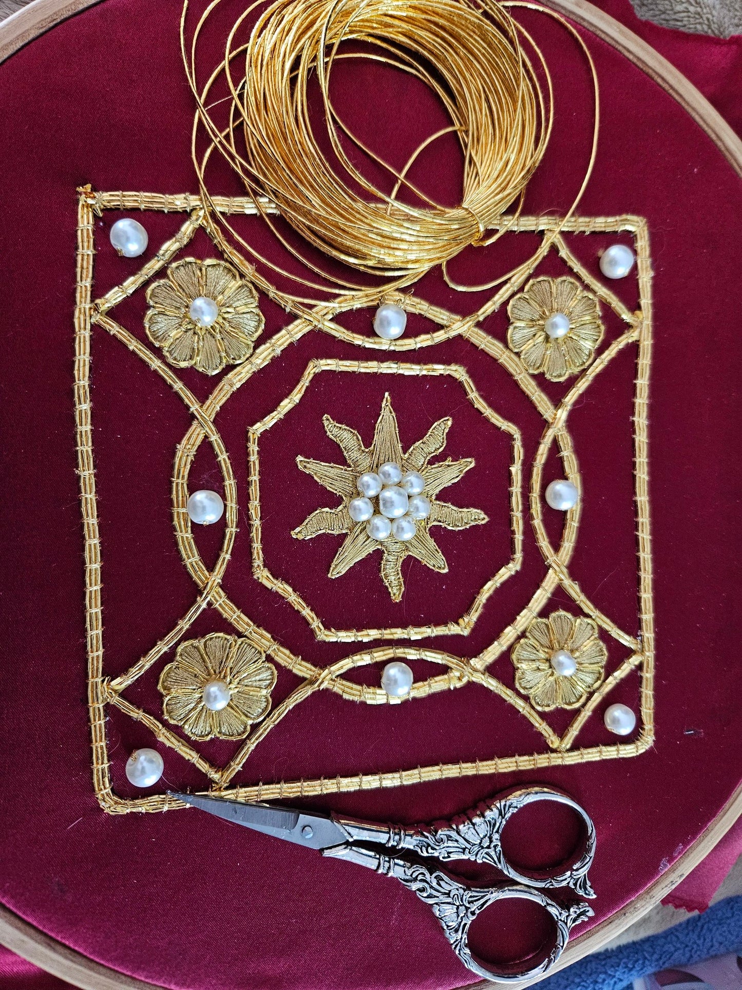 Queen Elizabeth I Armada Gown Goldwork Embroidery Kit — 1588 Tudor Replica