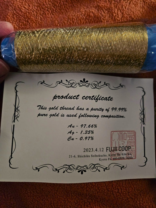 24k Gold Passing Thread with certificate