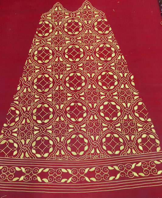 Crimson Silk underskirt panel