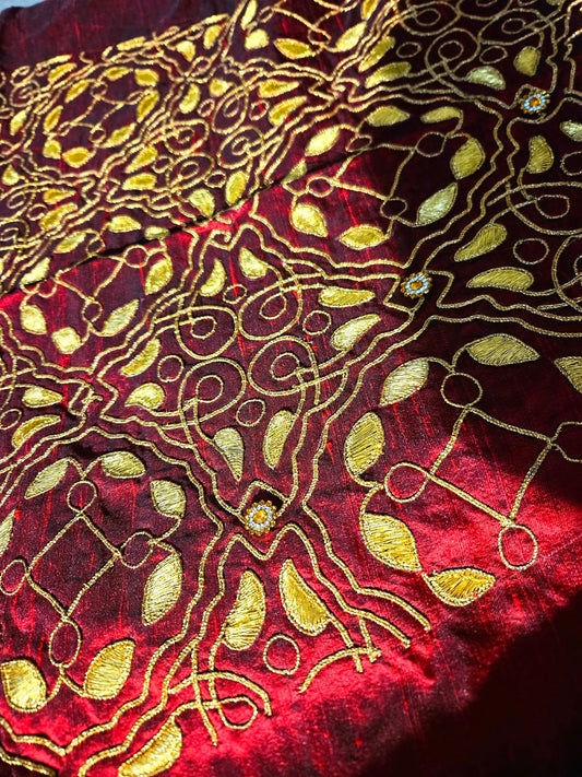 Crimson Silk underskirt panel