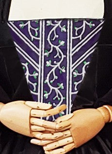 Hand goldwork embroidered fancy bodice front
