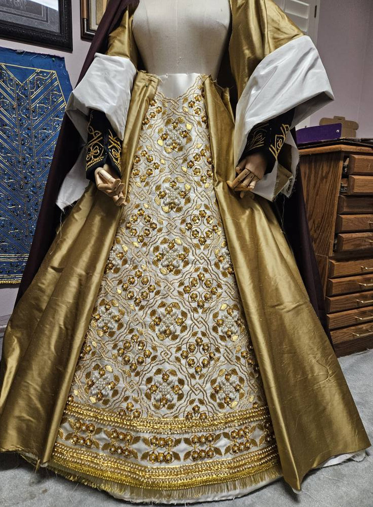 Ivory Queen Katherine Parr replica underskirt panel
