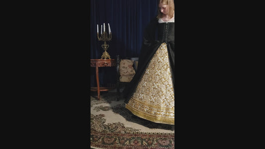 Queen Katherine Parr replica set on Cream Duchess Silk Satin