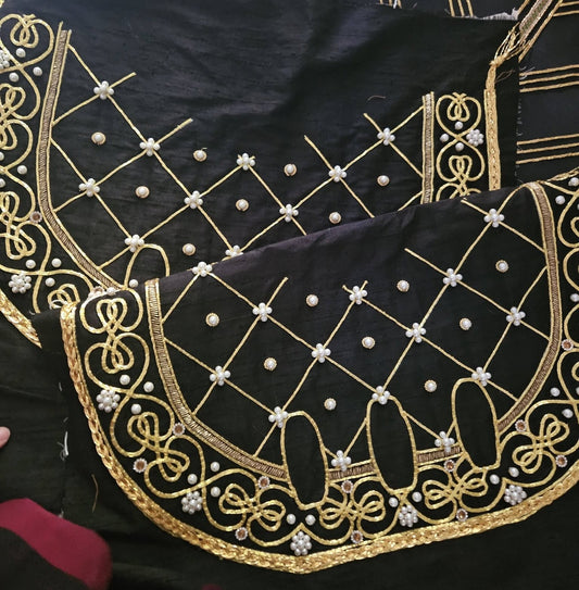 Black and Gold sleeve lowers for Queen Katherine Parr panel