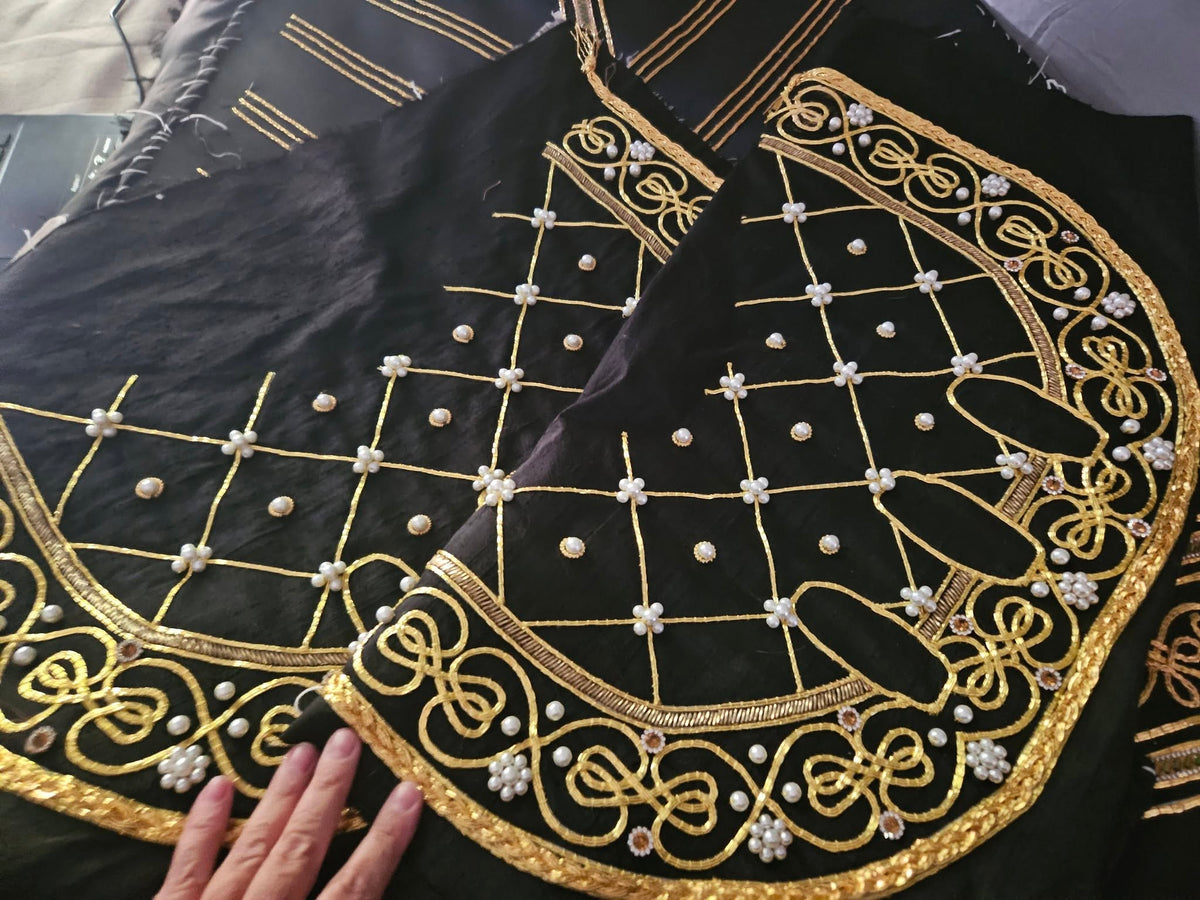 Black and Gold sleeve lowers for Queen Katherine Parr panel