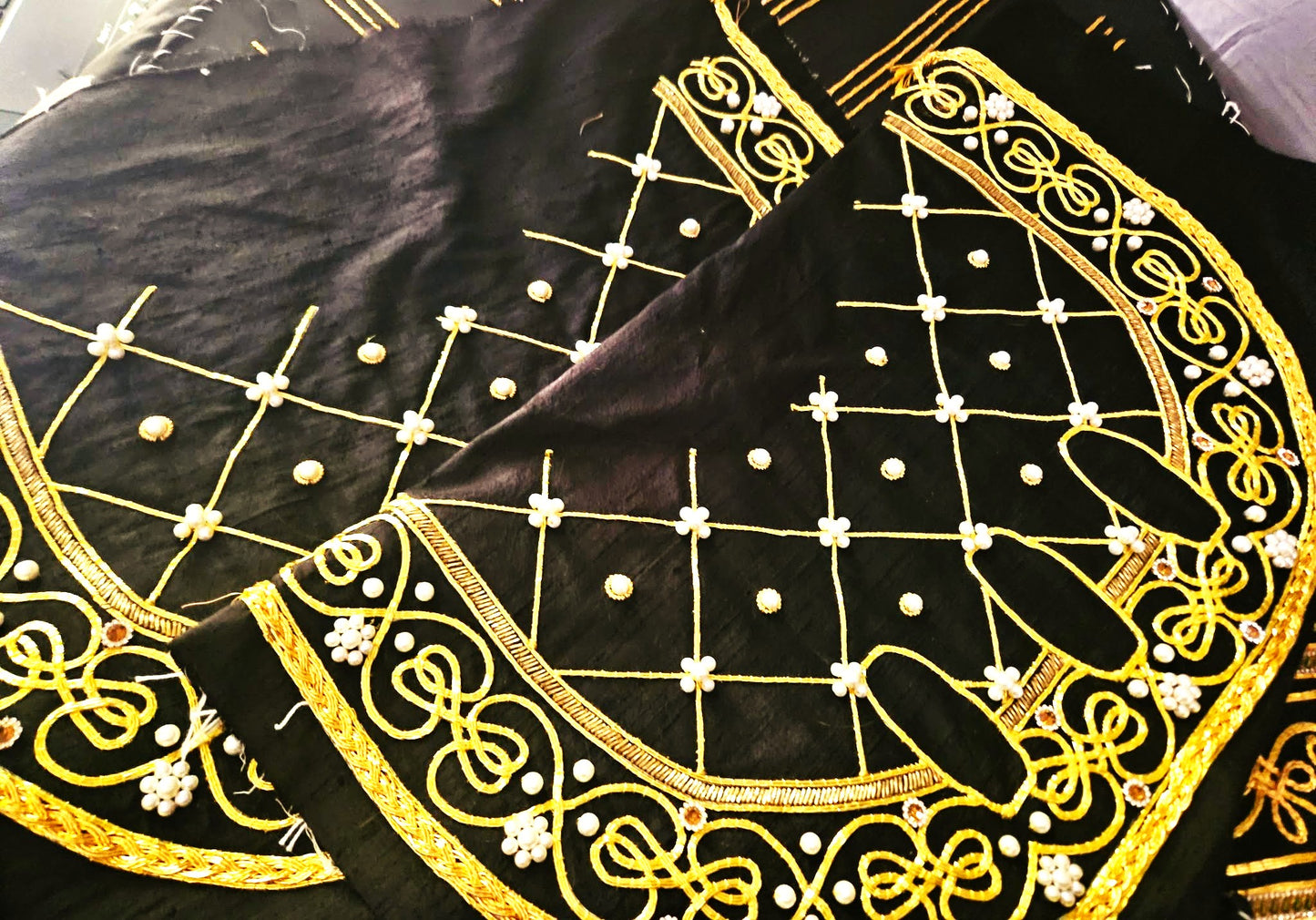 Black and Gold sleeve lowers for Queen Katherine Parr panel
