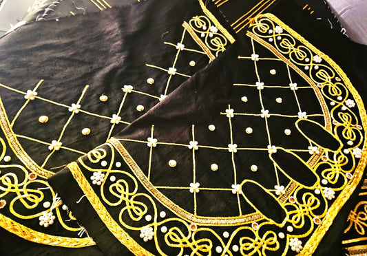 Black and Gold sleeve lowers for Queen Katherine Parr panel